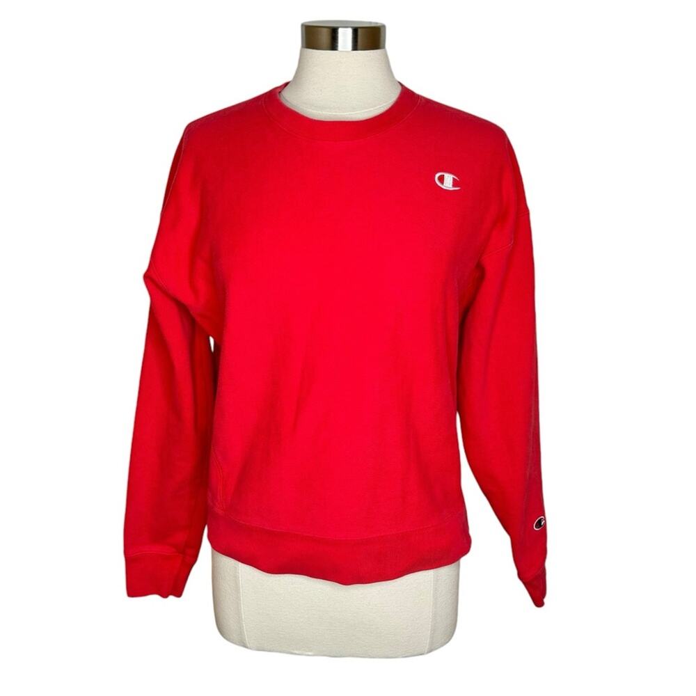 Champion Reverse Weave Women's Red Sweatshirt Pullover Sweater Size Large
